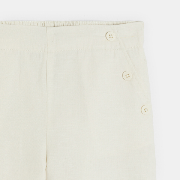 بنطلون صوف ضيق من الأسفل بحاشية مطوية لأعلى (بريدج) للفتيات